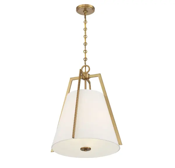 Mansfield Three Light Pendant in Warm Brass - Image 4