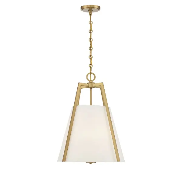Mansfield Three Light Pendant in Warm Brass - Image 5