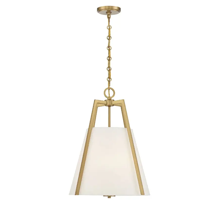 Mansfield Three Light Pendant in Warm Brass - Image 5