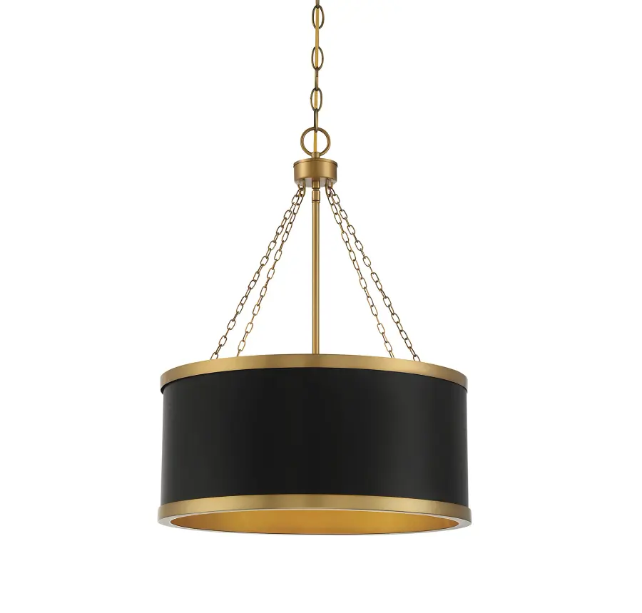 Delphi 6-Light Pendant in Matte Black with Warm Brass Accents - Image 5