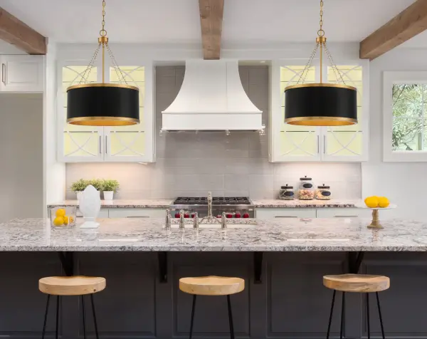 Delphi 6-Light Pendant in Matte Black with Warm Brass Accents - Image 7