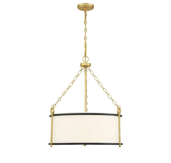 Kian 3-Light Pendant in Matte Black with True Gold