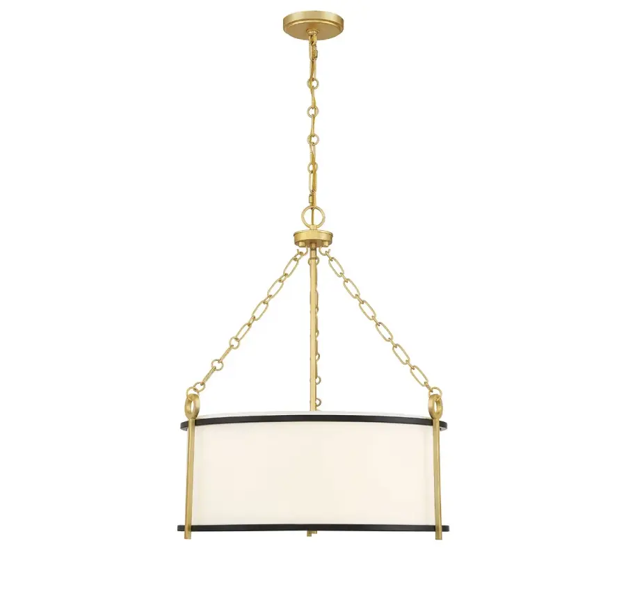 Kian 3-Light Pendant in Matte Black with True Gold - Image 1