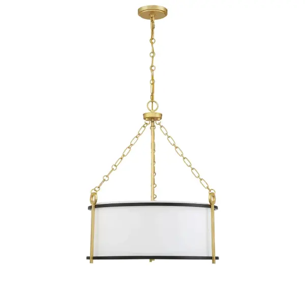 Kian 3-Light Pendant in Matte Black with True Gold - alternate view