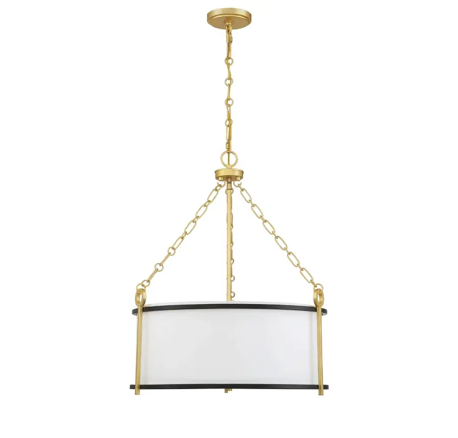 Kian 3-Light Pendant in Matte Black with True Gold - Image 2