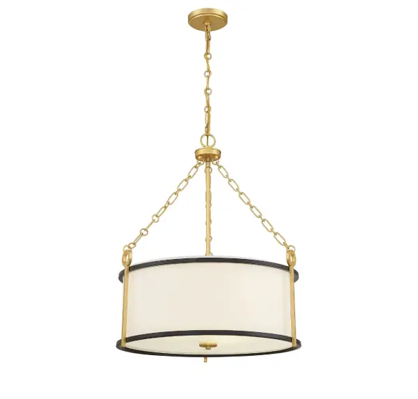 Kian 3-Light Pendant in Matte Black with True Gold - Image 3