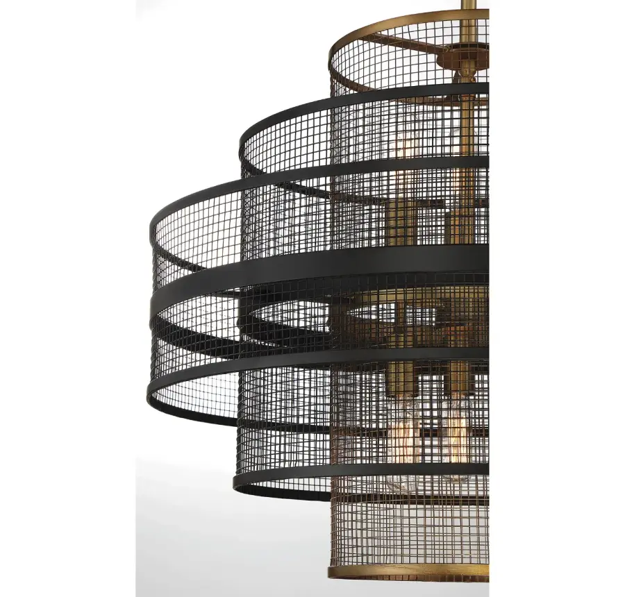 Kelvin 6-Light Pendant in Matte Black with Warm Brass - Image 5