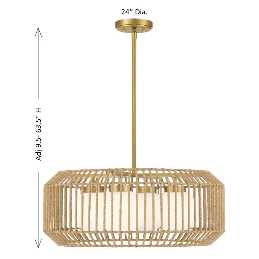 Pastis 4-Light Pendant in Warm Brass - Image 7