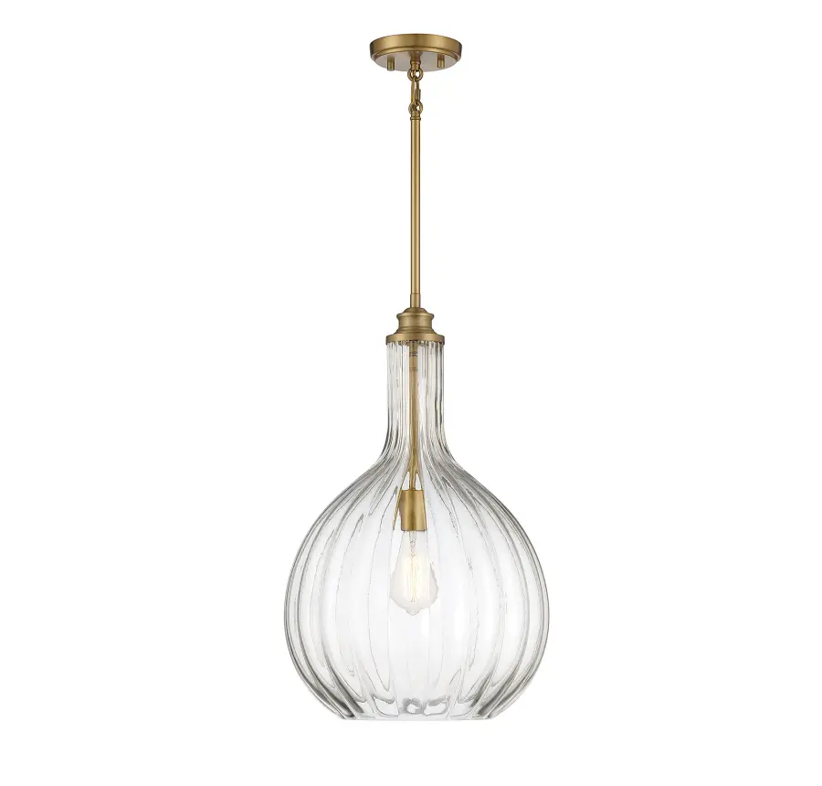 Brandon One Light Pendant in Warm Brass - Image 1