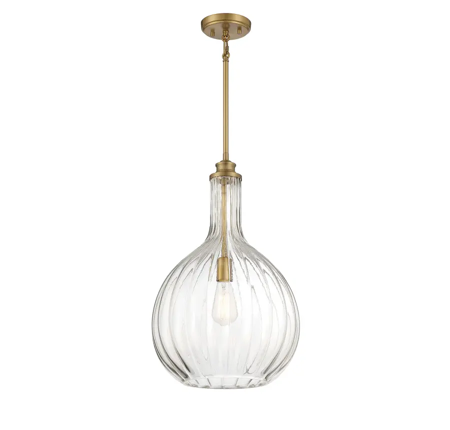Brandon One Light Pendant in Warm Brass - Image 3