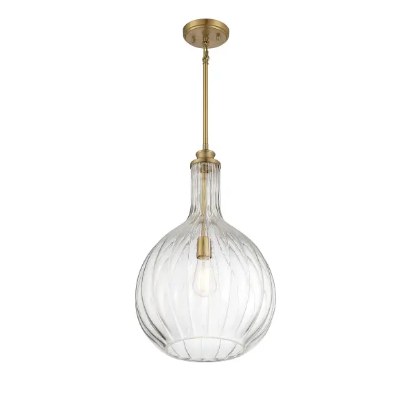 Brandon One Light Pendant in Warm Brass - Image 4