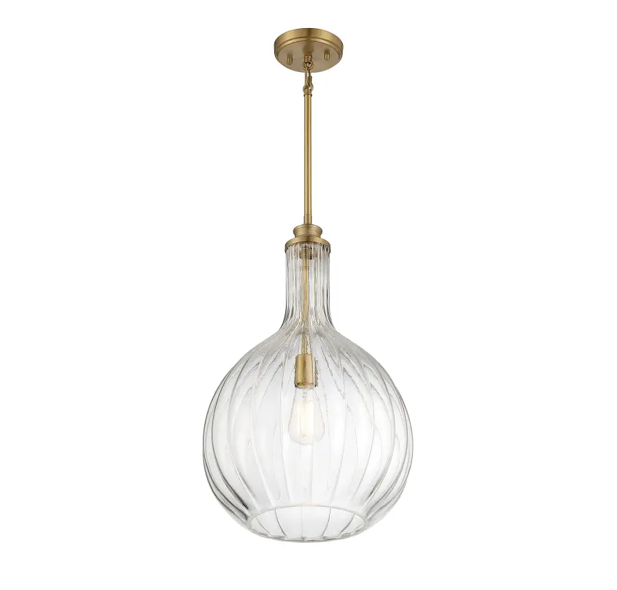 Brandon One Light Pendant in Warm Brass - Image 4