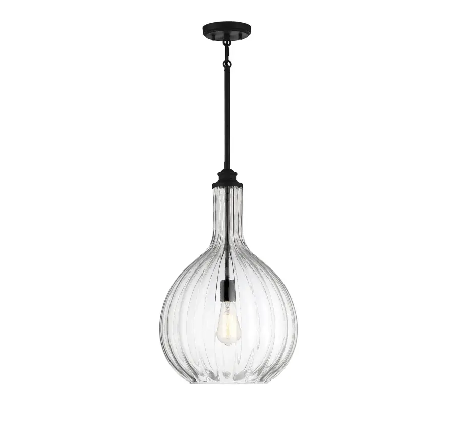 Brandon One Light Pendant in Matte Black - Image 1