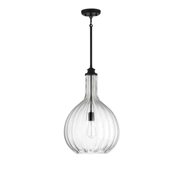 Brandon 1-Light Pendant in Matte Black - alternate view