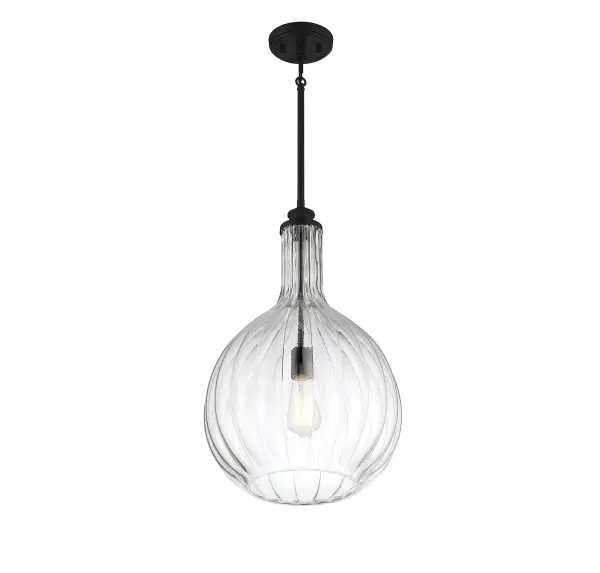 Brandon 1-Light Pendant in Matte Black - Image 4