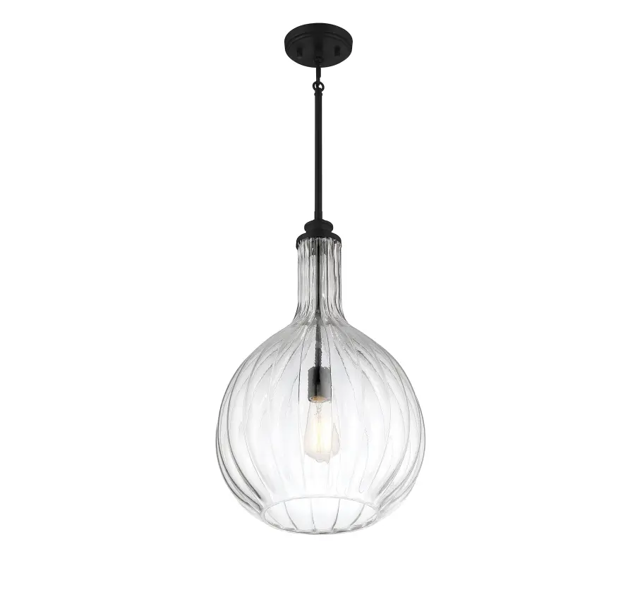 Brandon 1-Light Pendant in Matte Black - Image 4