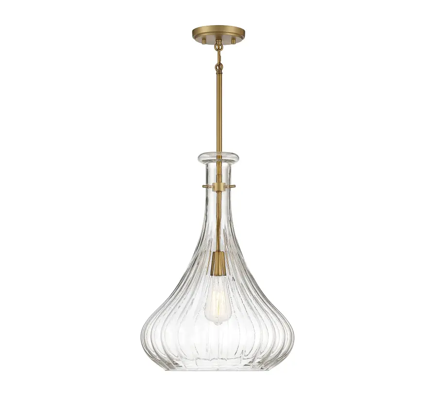 Bristo 1-Light Pendant in Warm Brass - Image 1