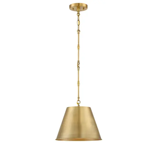 Alden One Light Pendant in Warm Brass - Image 1