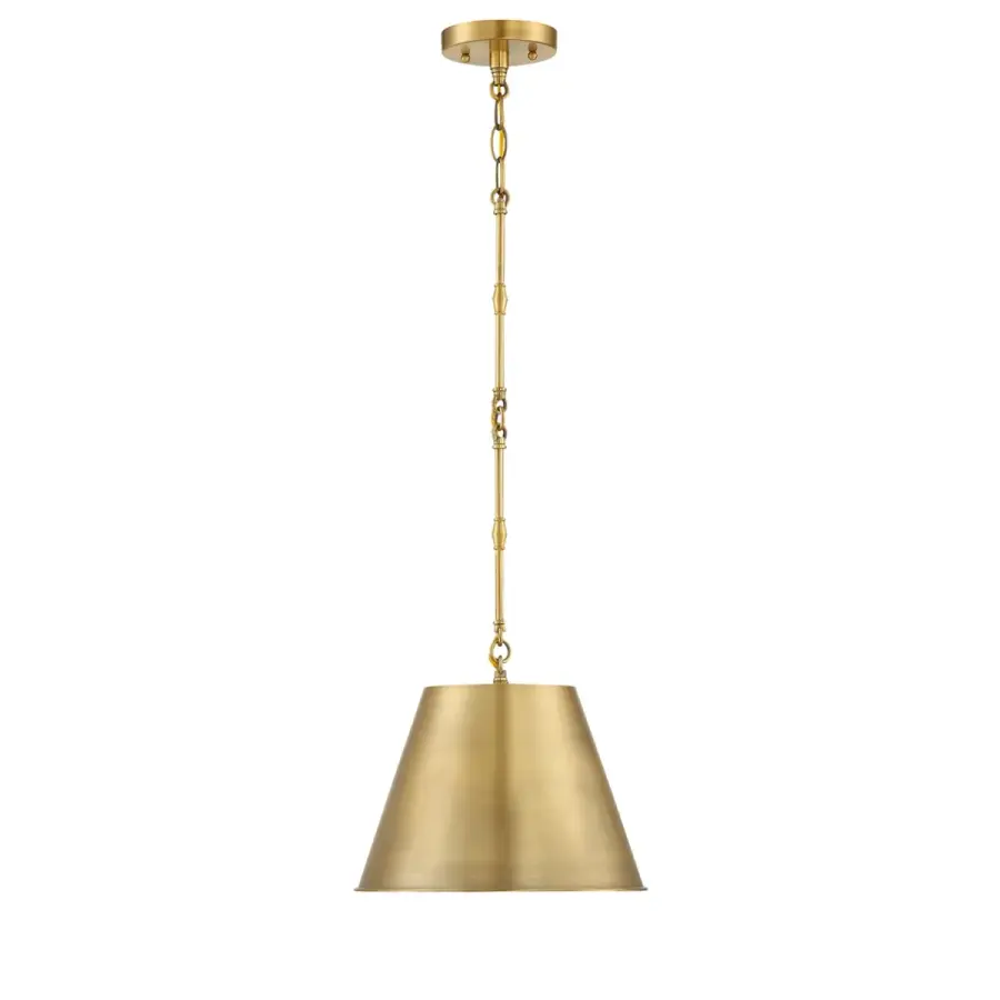 Alden One Light Pendant in Warm Brass - Image 3