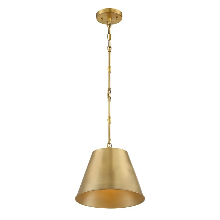 Alden One Light Pendant in Warm Brass - Image 4