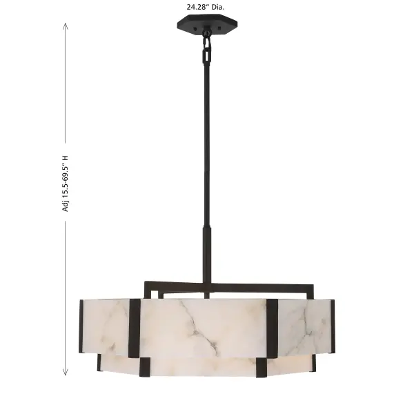 Orleans Six Light Pendant in Black Cashmere - Image 8
