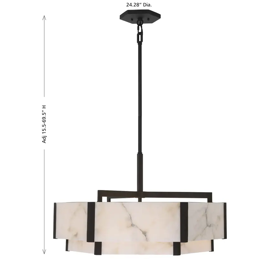 Orleans Six Light Pendant in Black Cashmere - Image 8