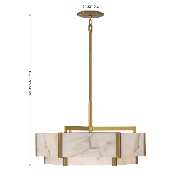 Orleans 6-Light Pendant in Distressed Gold - Image 8