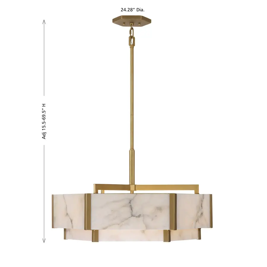 Orleans 6-Light Pendant in Distressed Gold - Image 8