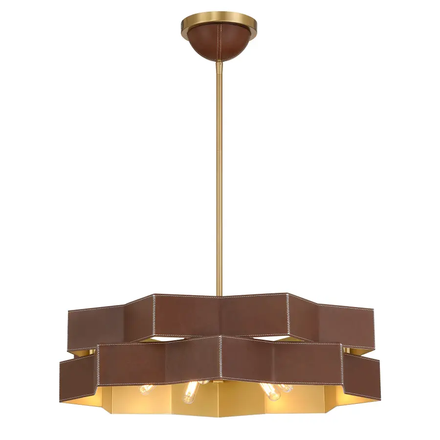 Atherton 5-Light Pendant in Warm Brass - Image 5