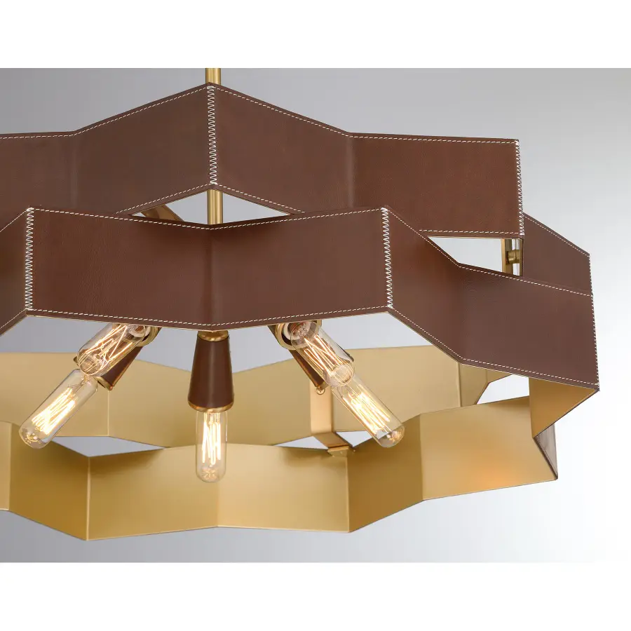 Atherton 5-Light Pendant in Warm Brass - Image 7