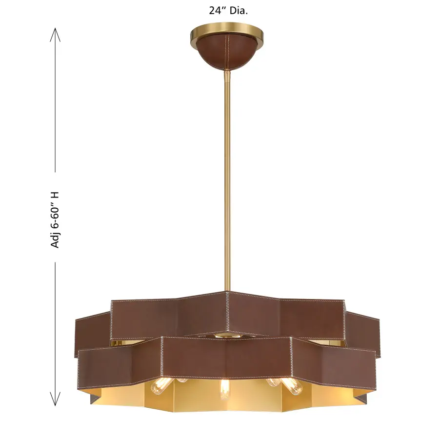 Atherton 5-Light Pendant in Warm Brass - Image 8