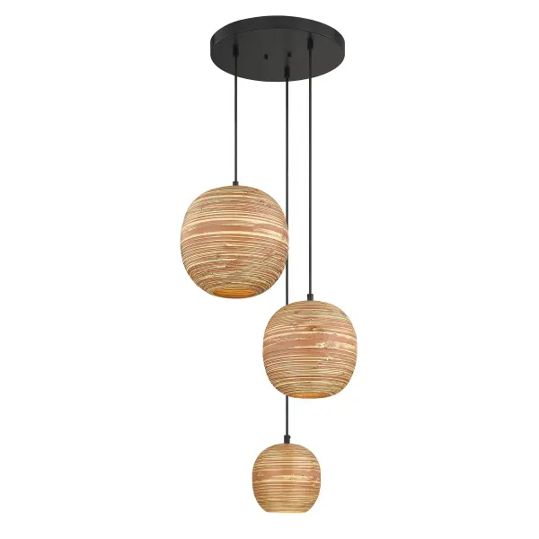Pharr 3-Light Pendant in Matte Black