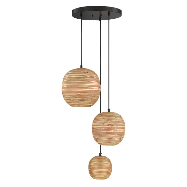 Pharr 3-Light Pendant in Matte Black - Image 3