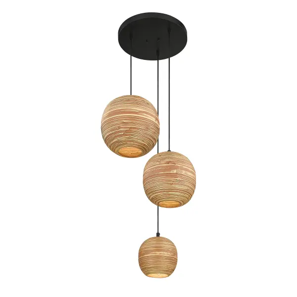Pharr 3-Light Pendant in Matte Black - Image 4