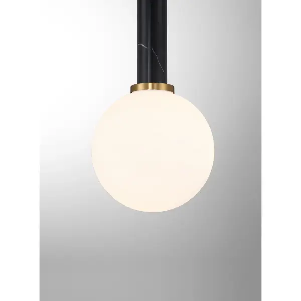 Callaway One Light Pendant in Black Marble with Warm Brass - Image 5
