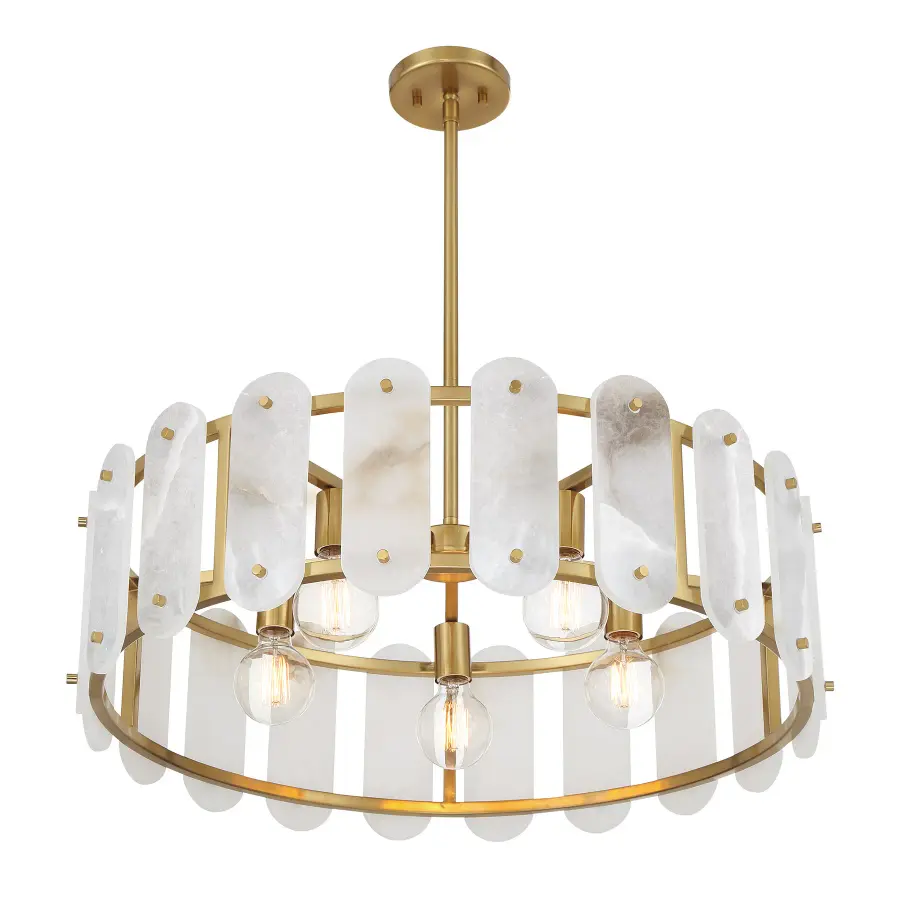 Antolini Five Light Pendant in Warm Brass - Image 4