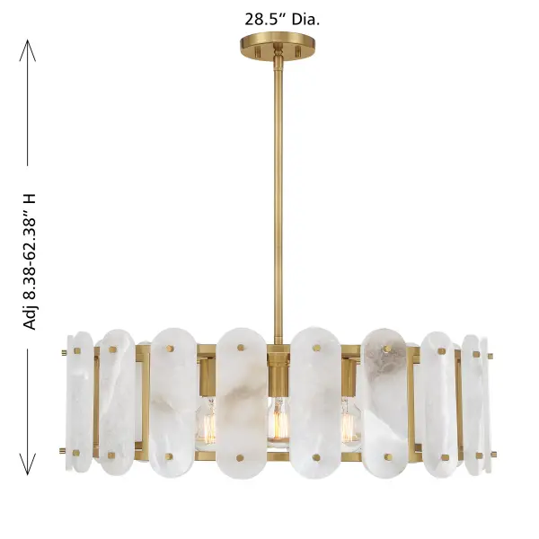 Antolini Five Light Pendant in Warm Brass - Image 7