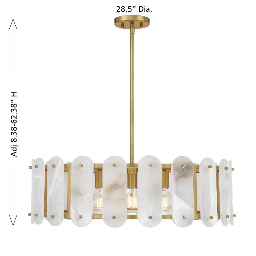 Antolini Five Light Pendant in Warm Brass - Image 7