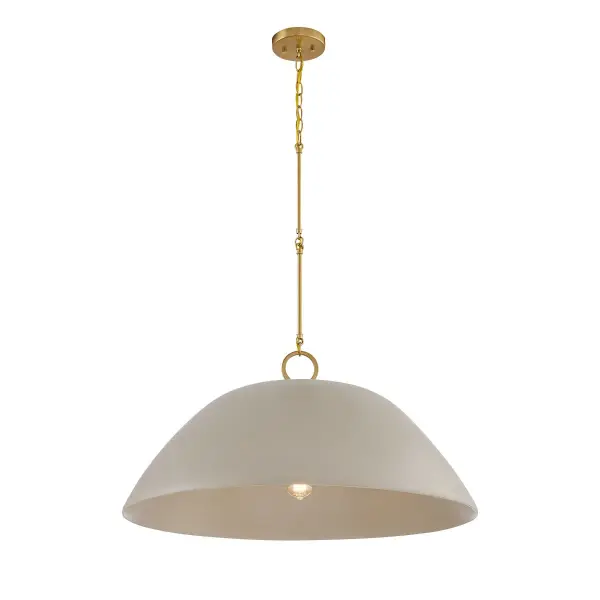 The Alta pendant brings natural texture and warmth to any space with its handcrafted spun bamboo shade and Concrete finish. The Warm Brass hardware adds a sophisticated touch while the generous 30-inch diameter makes a bold statement. - alternate view