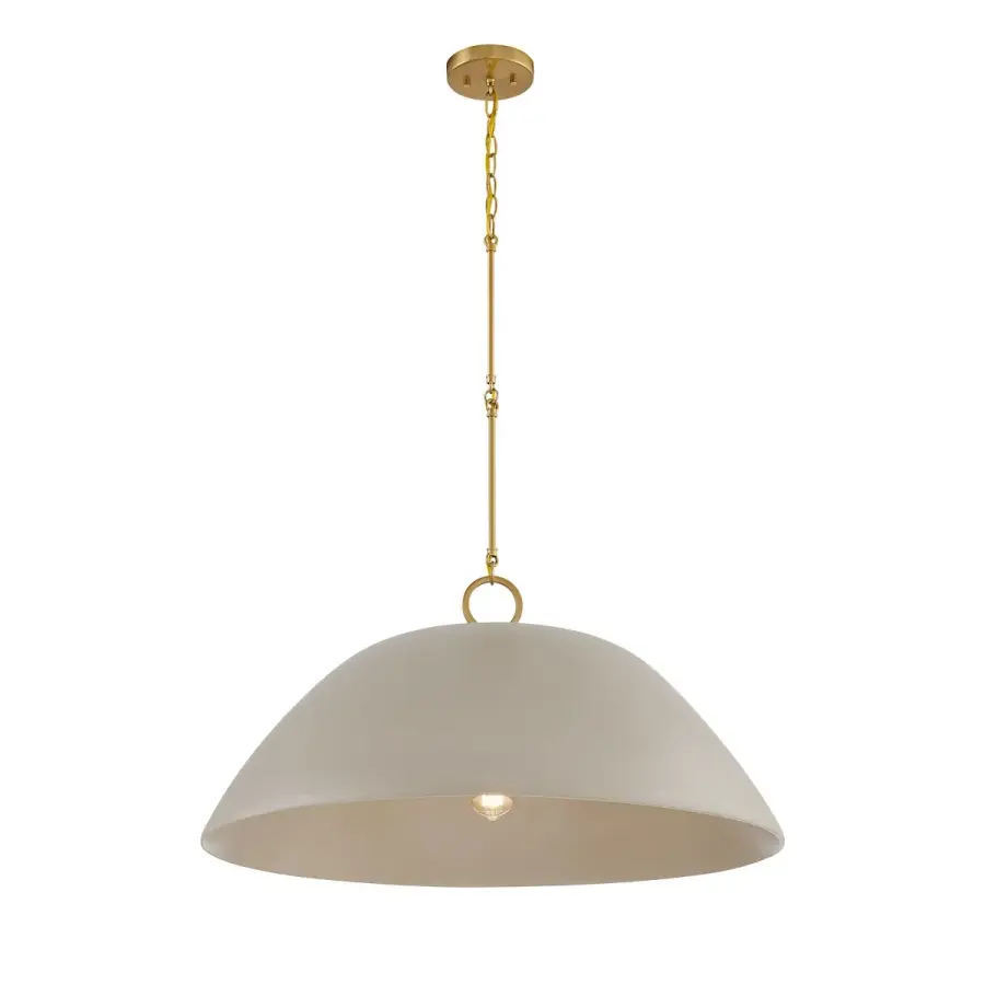 Alta One Light Pendant in Concrete/Brass - Image 2