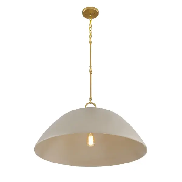 Alta One Light Pendant in Concrete/Brass - Image 3