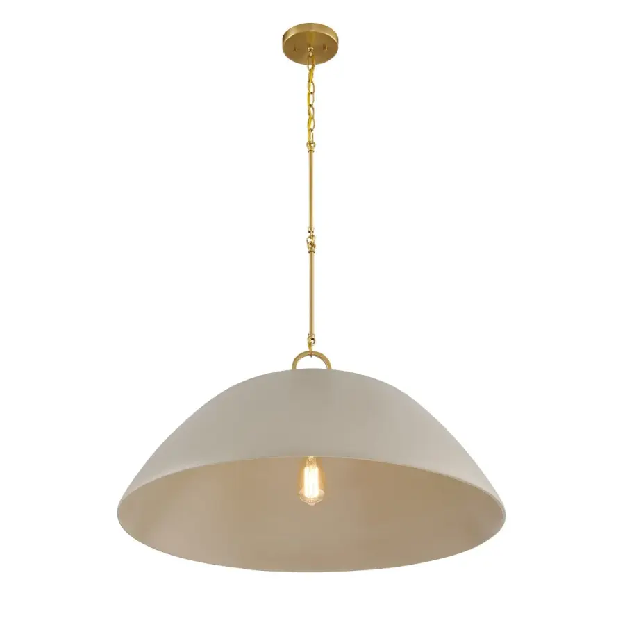 Alta One Light Pendant in Concrete/Brass - Image 3