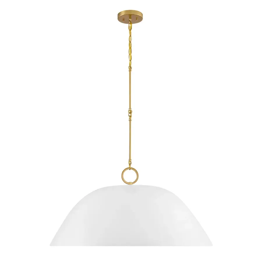 Alta 1-Light Pendant in White Bisque and Brass - Image 1