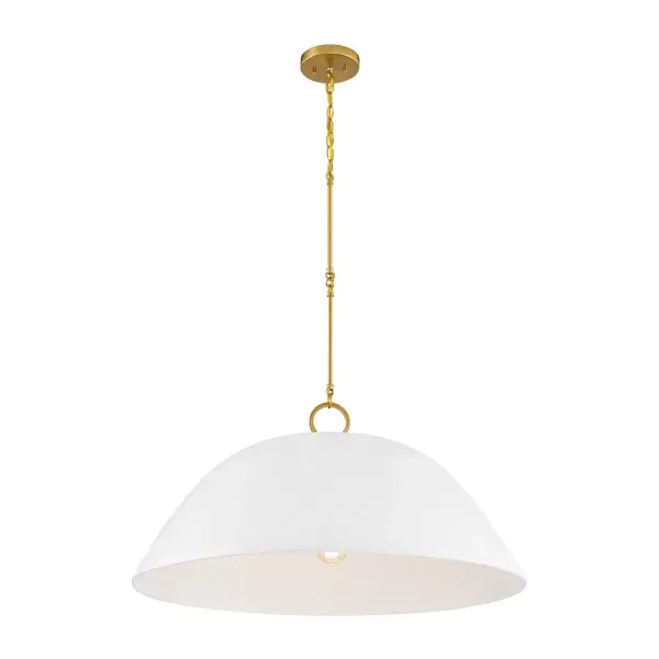 Alta 1-Light Pendant in White Bisque and Brass - alternate view