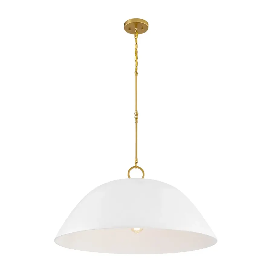 Alta 1-Light Pendant in White Bisque and Brass - Image 2