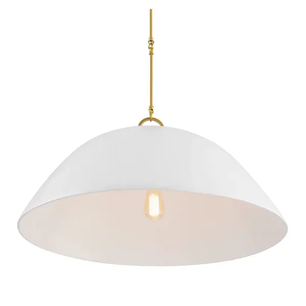 Alta 1-Light Pendant in White Bisque and Brass - Image 4
