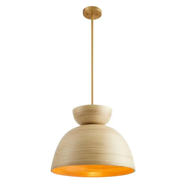 Agave 1-Light Pendant in Natural Bamboo - Image 4