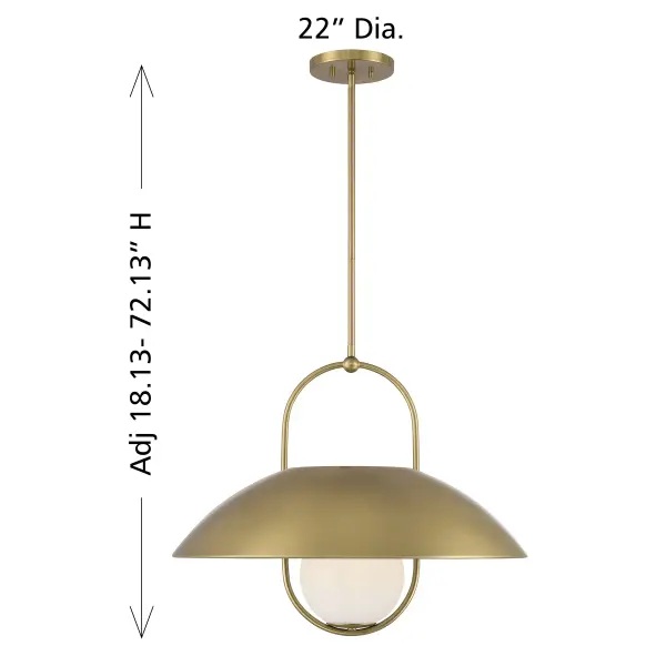 Lehigh 1-Light Pendant in Warm Brass - Image 8