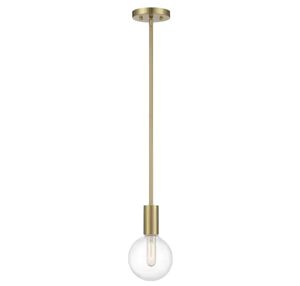 Wright One Light Mini Pendant in Warm Brass - Image 1