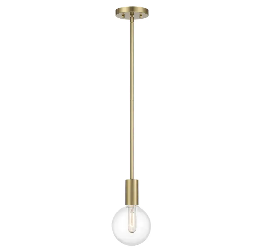 Wright One Light Mini Pendant in Warm Brass - Image 1